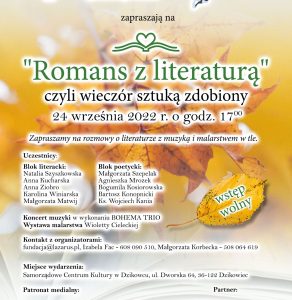 „Romans z Literaturą” – zaproszenie na edycję jesienną wieczoru ze sztuką